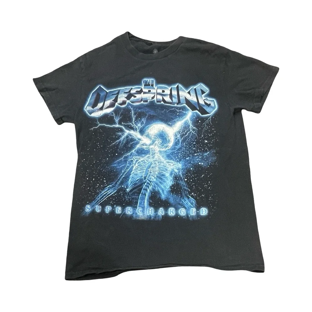 The Offspring Supercharged 2025 Worldwide Tour T-Shirt Black Small Skeleton
